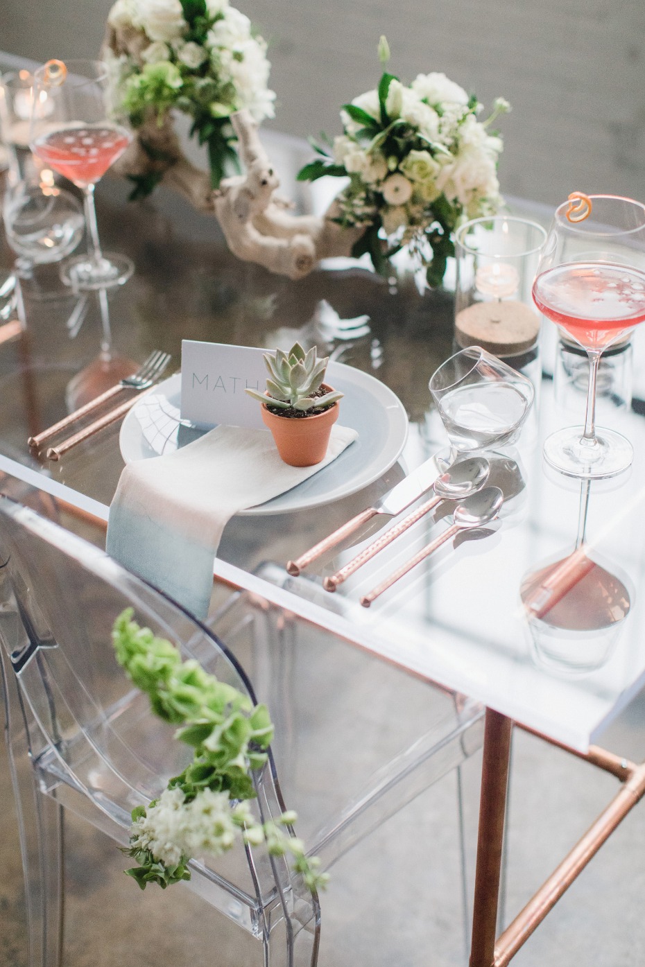 modern chic sweetheart table for two
