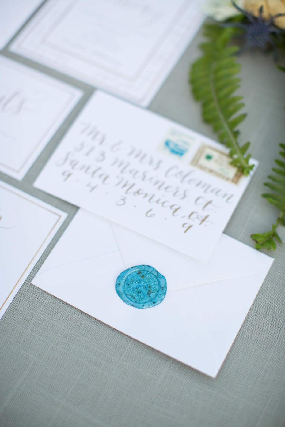 wax sealed wedding invitations