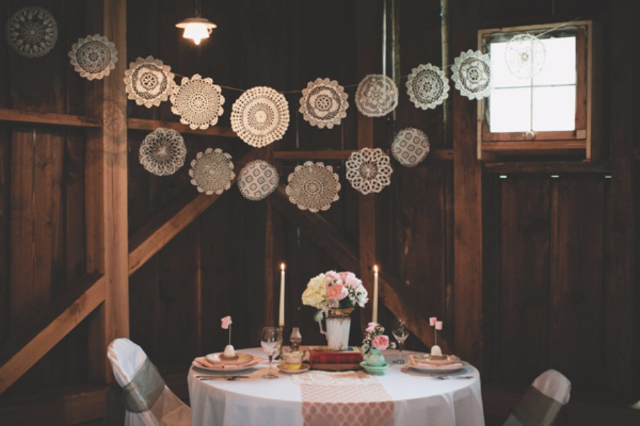 hanging doily garland