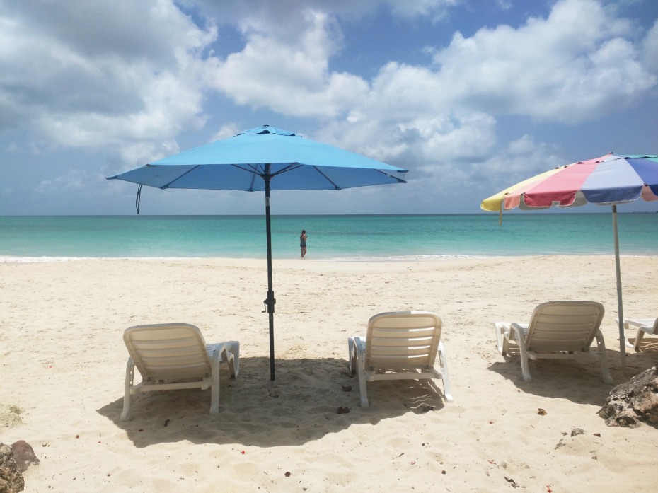 White sand beach in Antigua