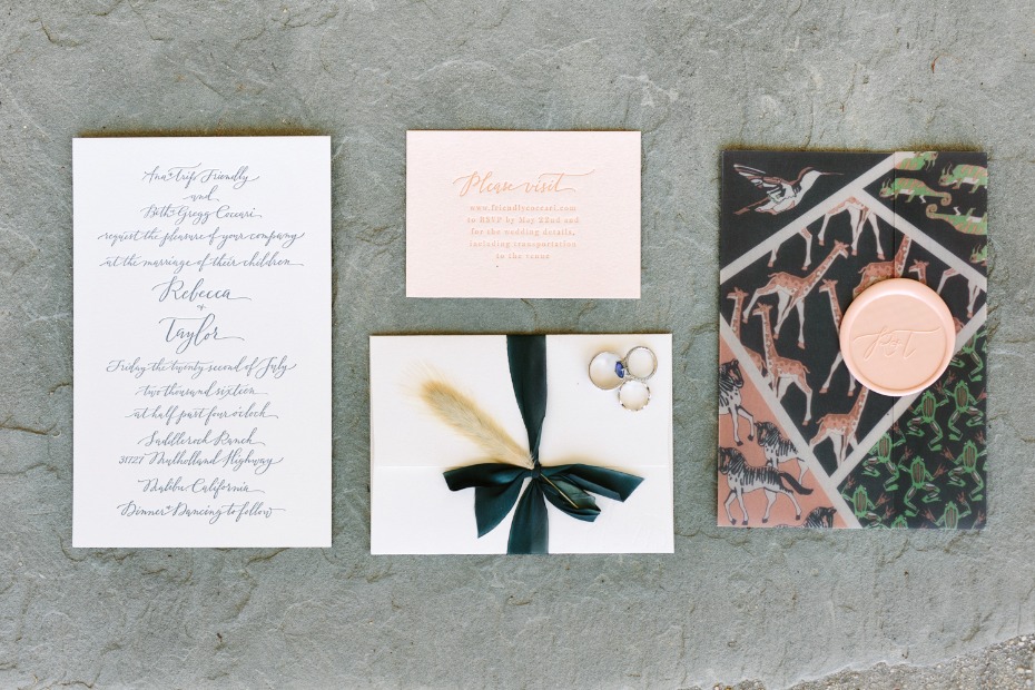 classic invites with an exotic vibe