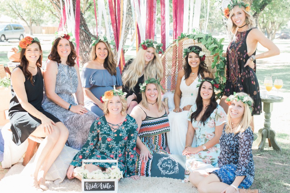 Lovely ladies at this boho bridal shower