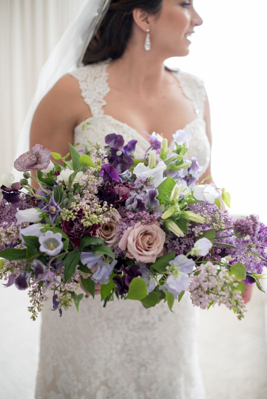 oversized purple wedding bouquet