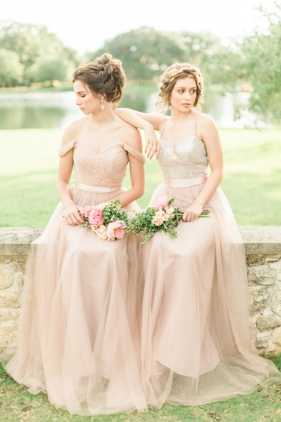 soft blush bridesmaid dresses