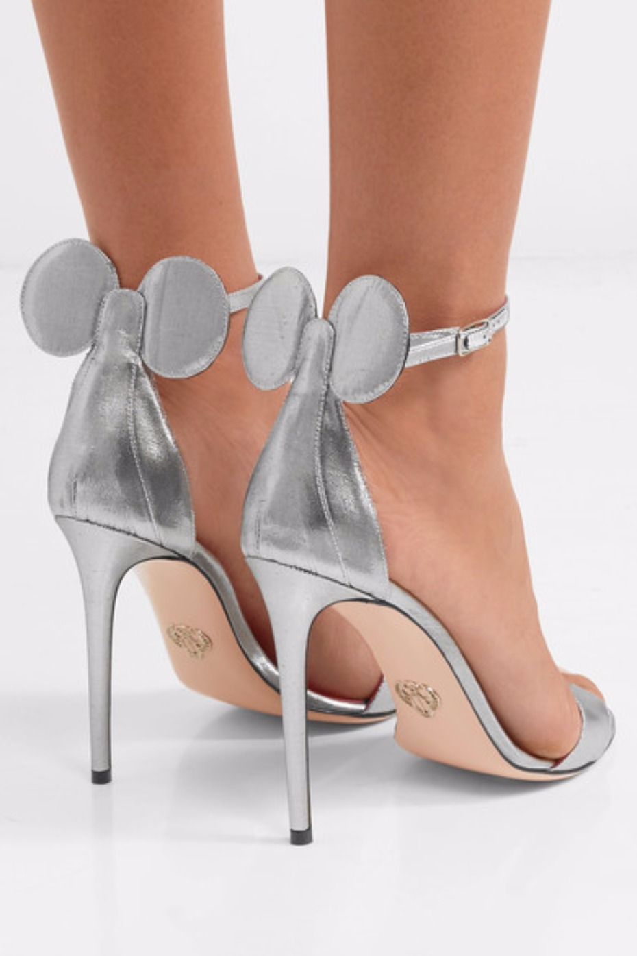silver Minnie Mouse Heels