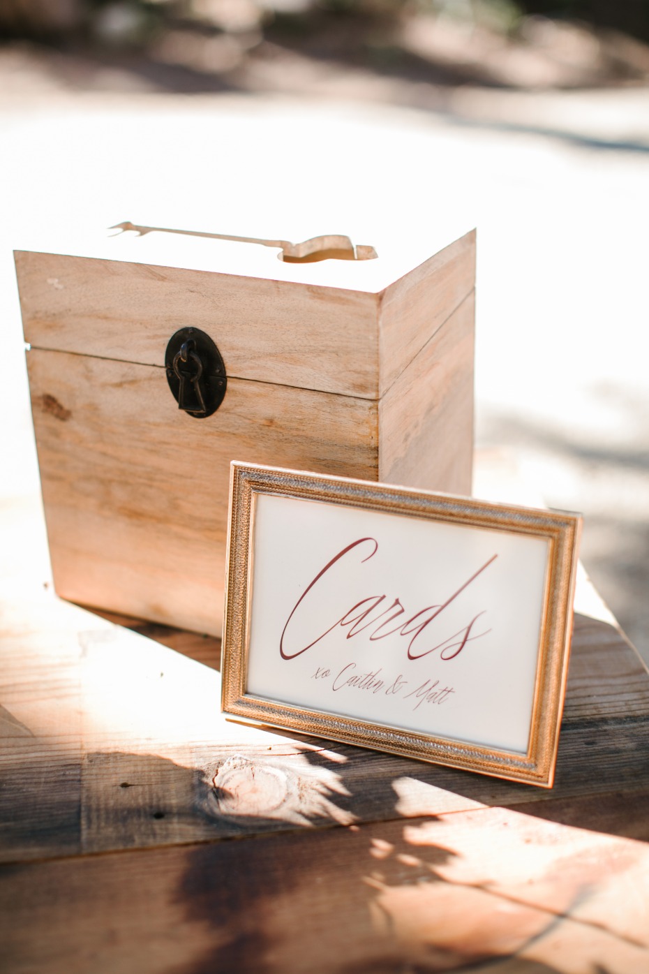 card box at your wedding welcome table