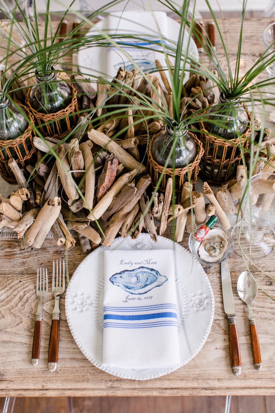 Beach themed wedding table