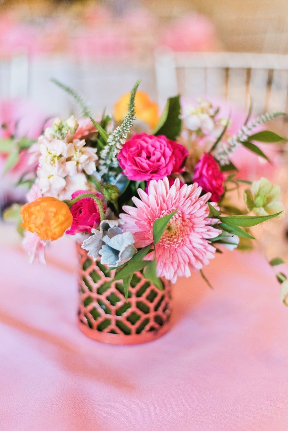 bright and fun floral centerpiece