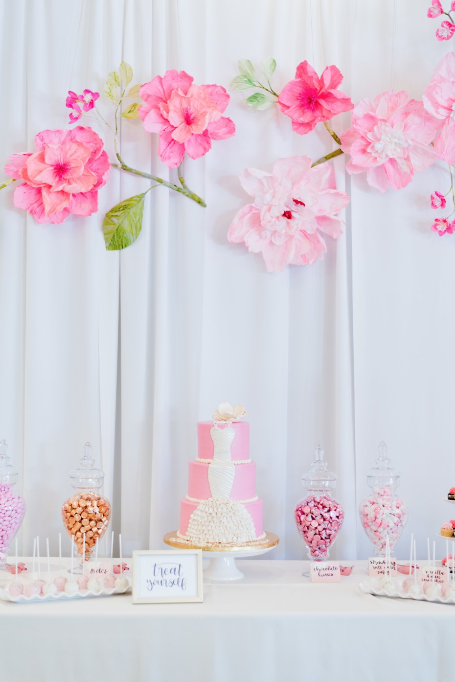 all pink all the time cake table