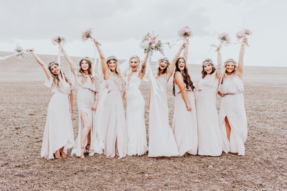a bride and her besties