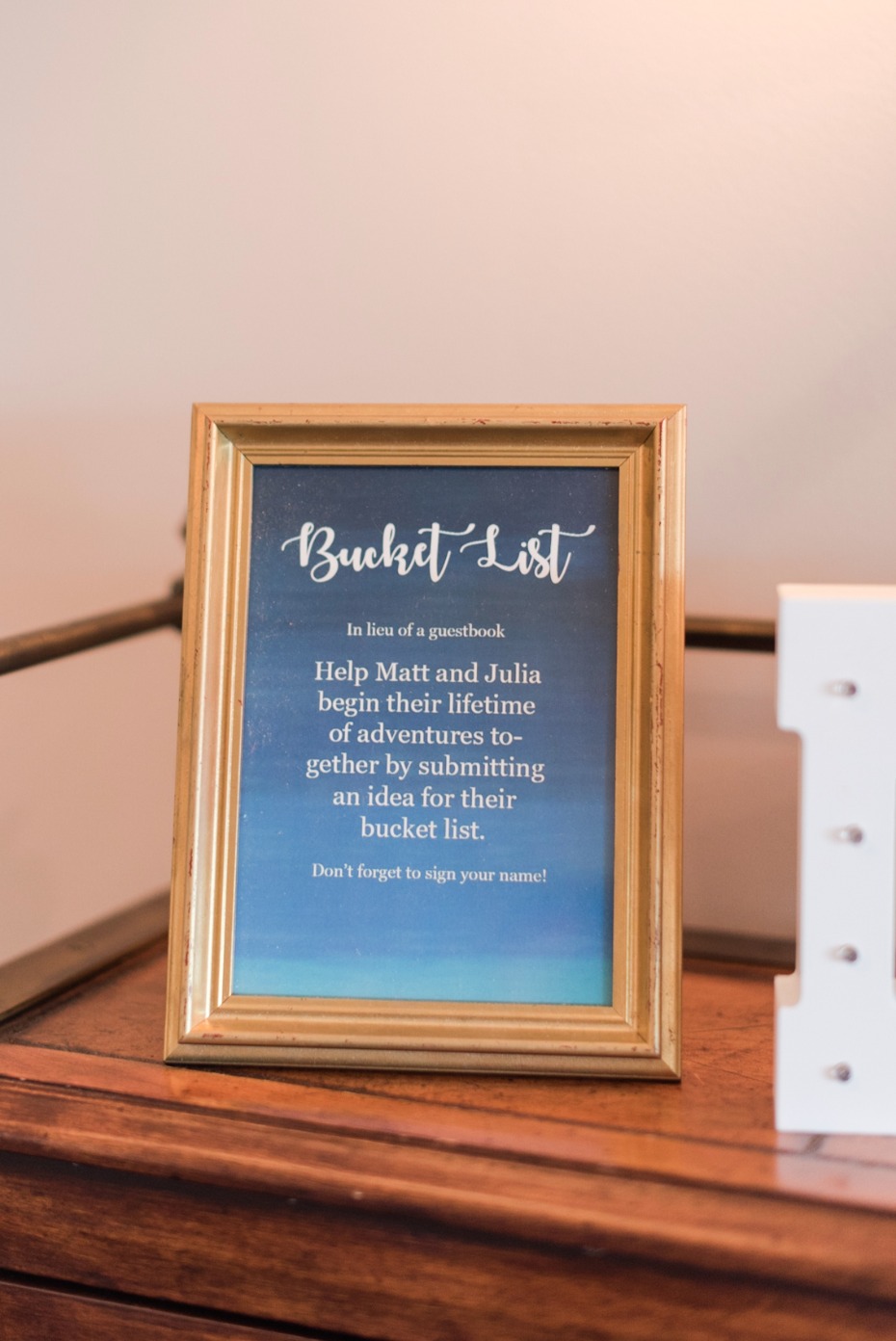 bucket list wedding guest book idea