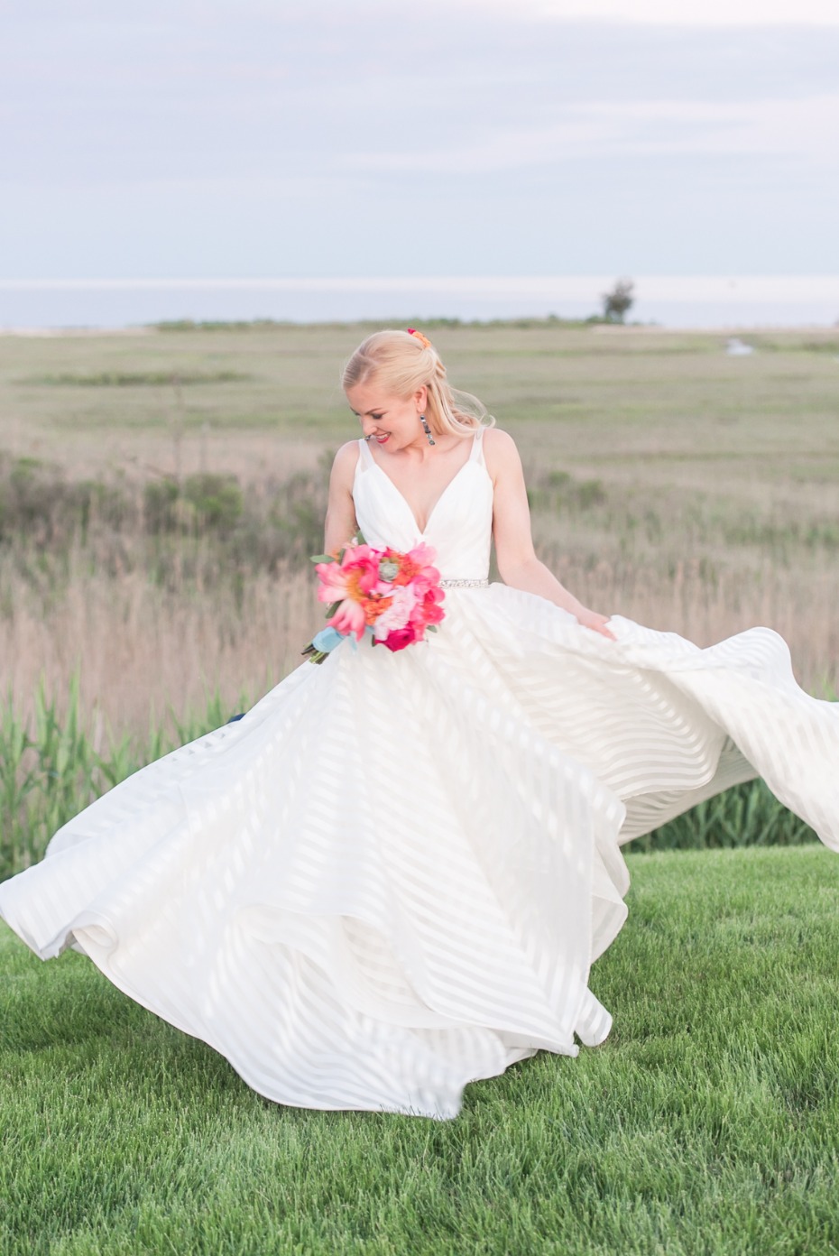 Hayley Paige Striped wedding dress