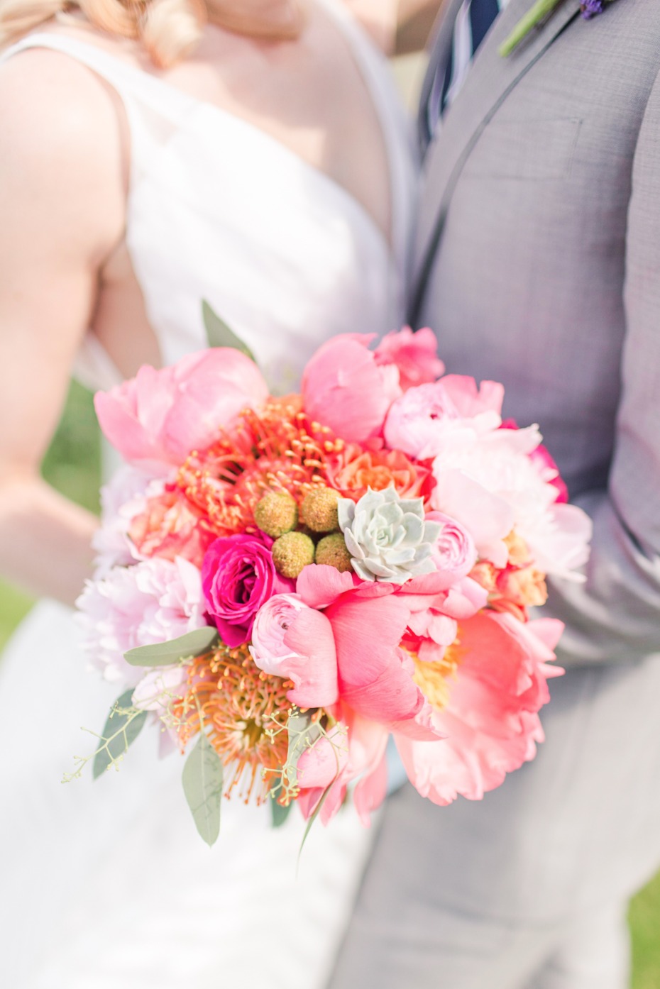 bright and happy pink wedding bouquet