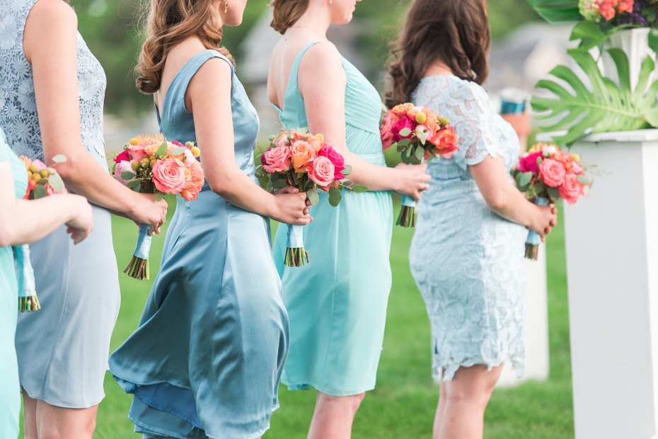 bridesmaids and their bouquets