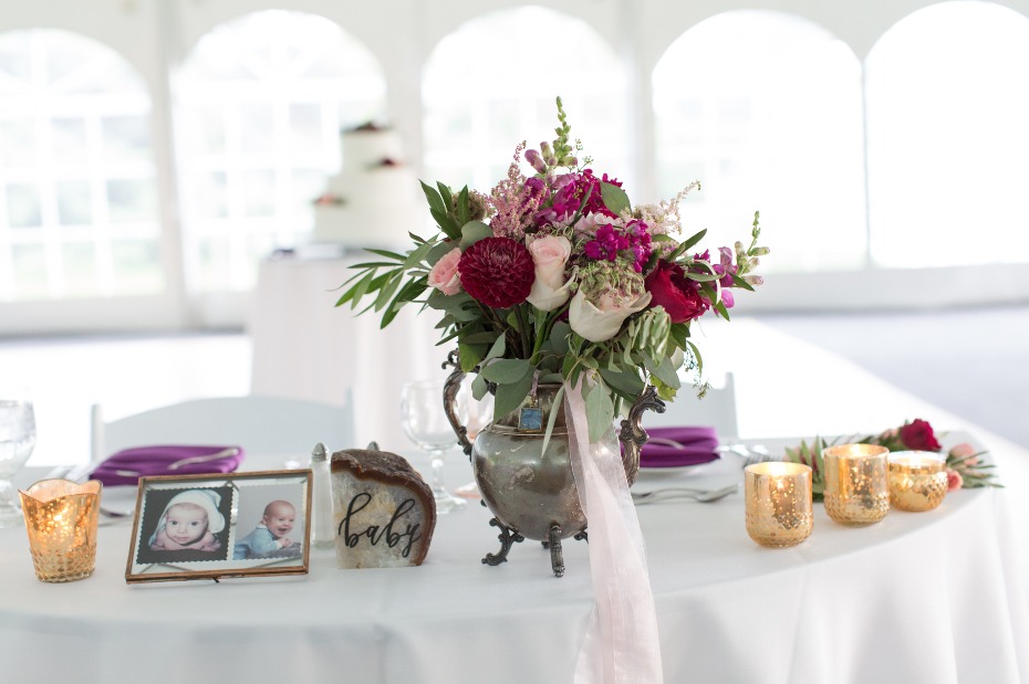 wedding table decor with age themed table numbers