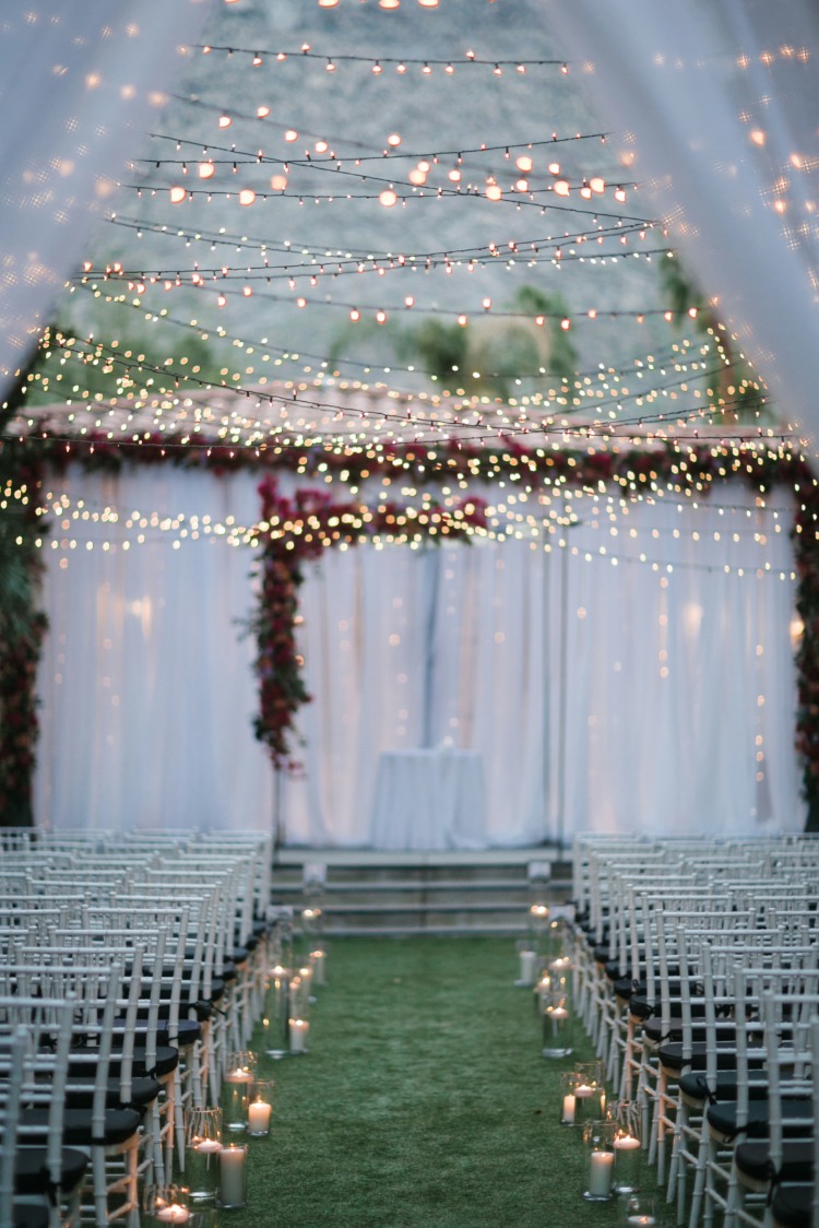 Weekend Palm Springs Wedding Under a Canopy of Lights