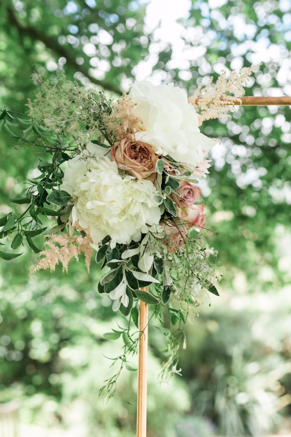 Whimsical ceremony florals