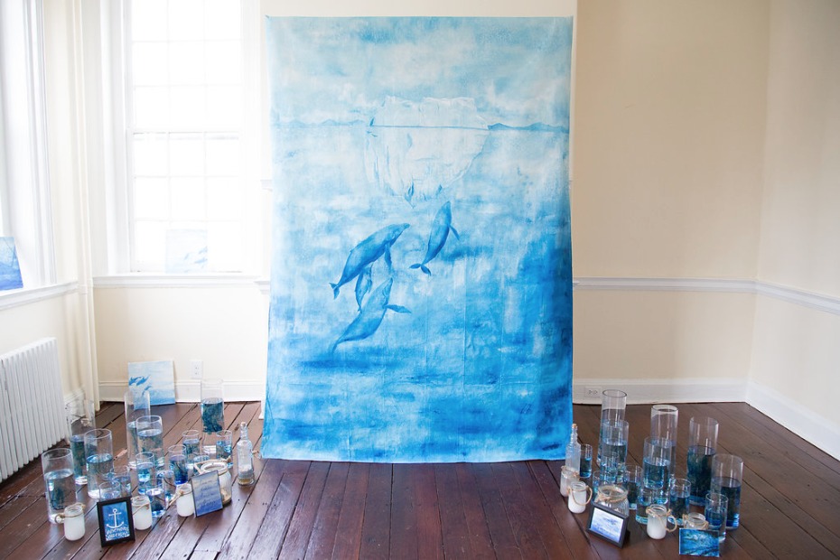 Blue whale water color backdrop