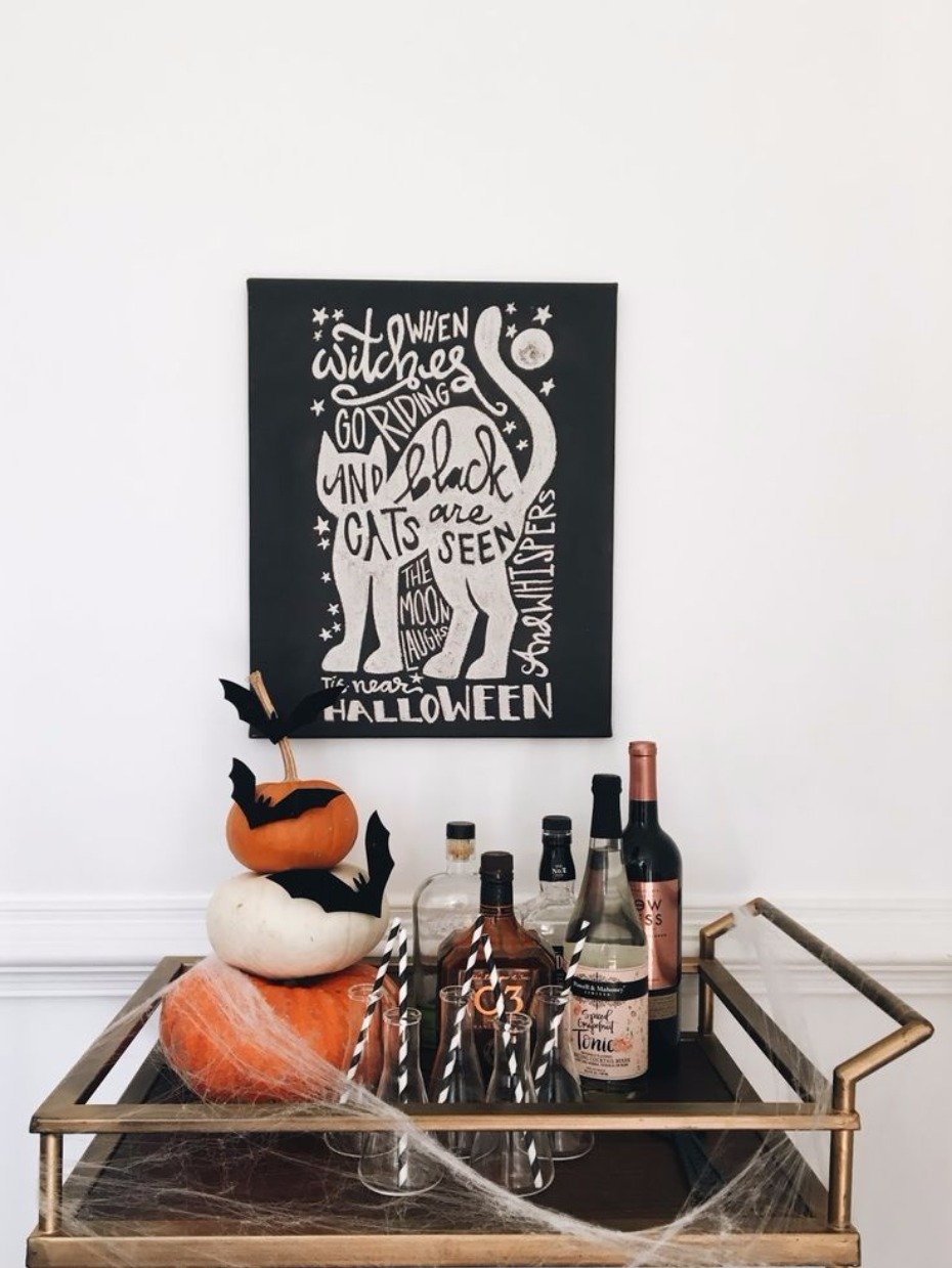 decorate your Bar Cart for halloween
