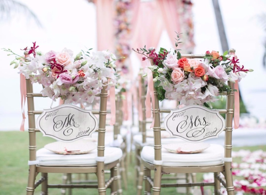 charming Mr. and Mrs. Chair signs
