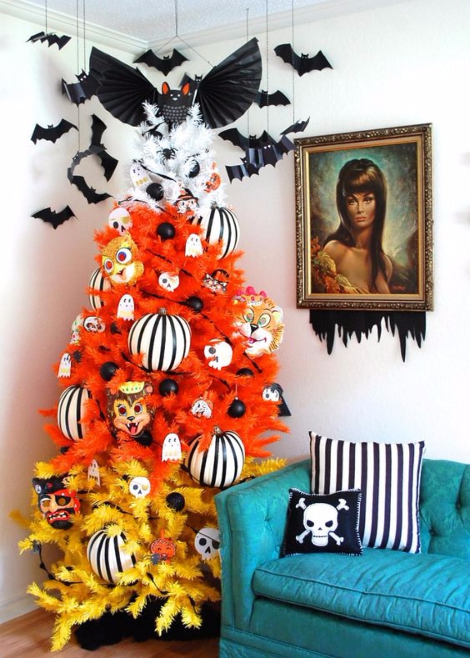 decorate a halloween tree