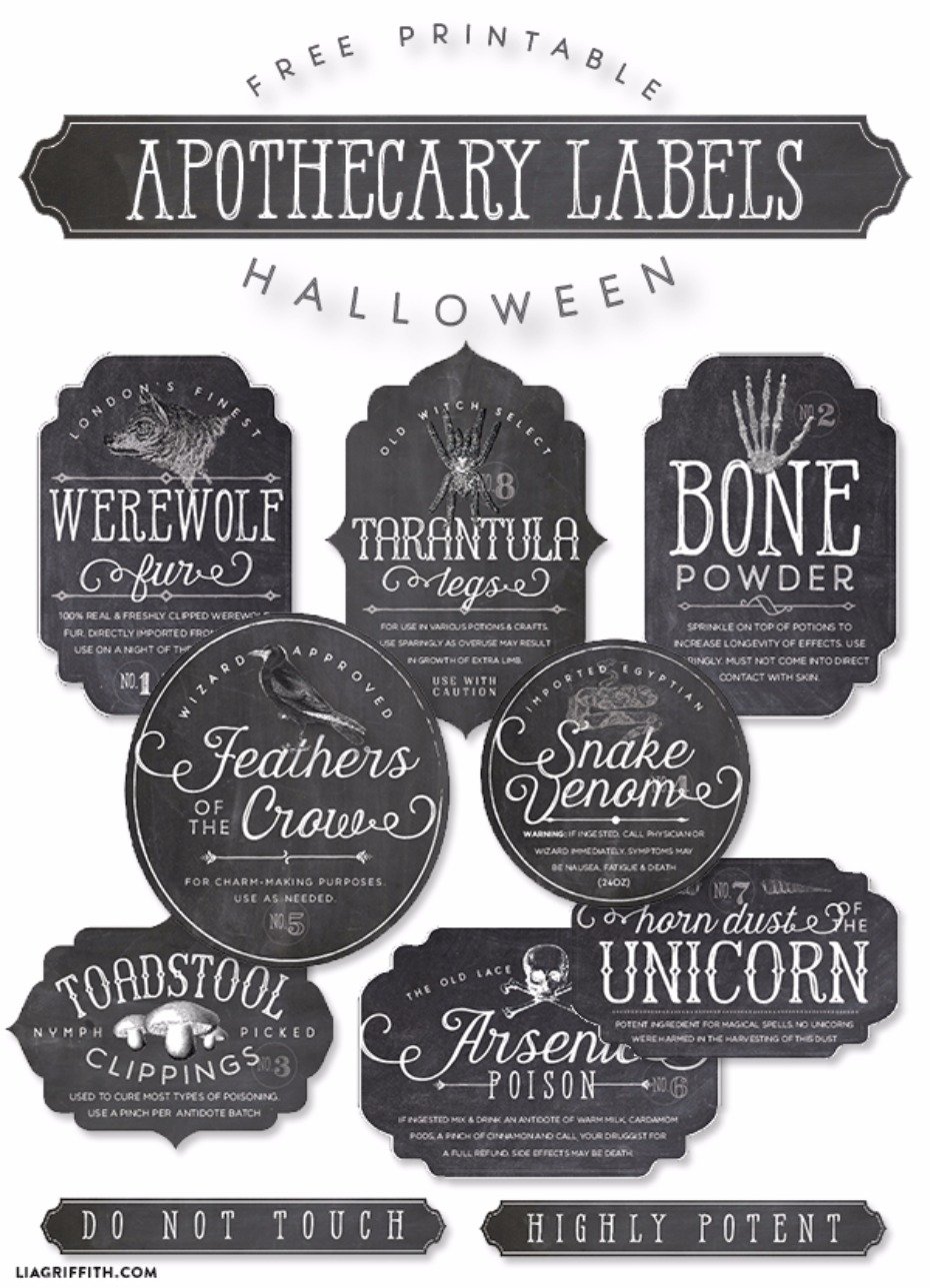 Apothecary printable labels