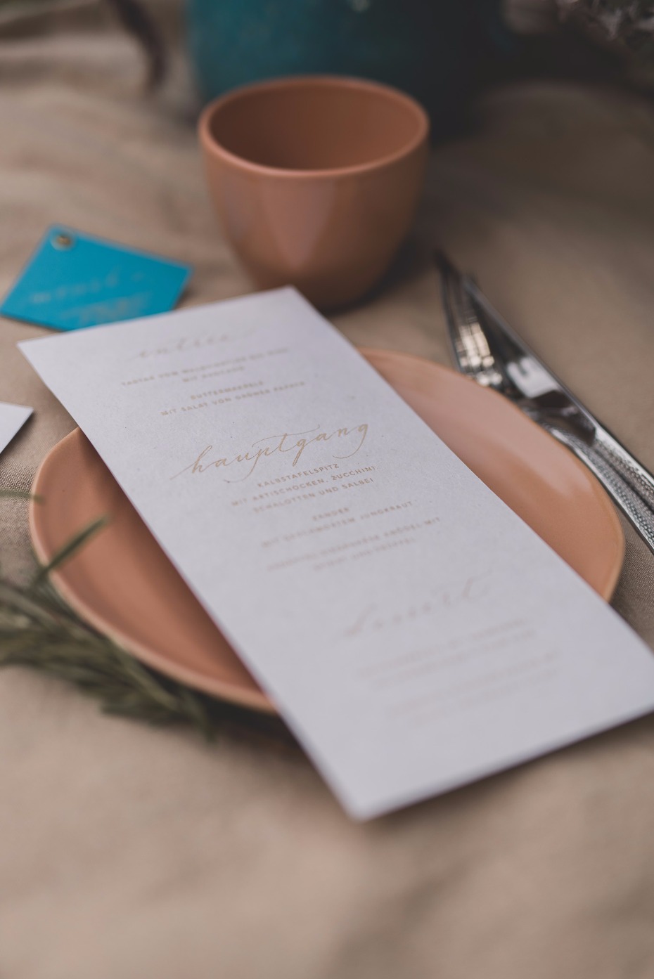 simple and chic wedding menu