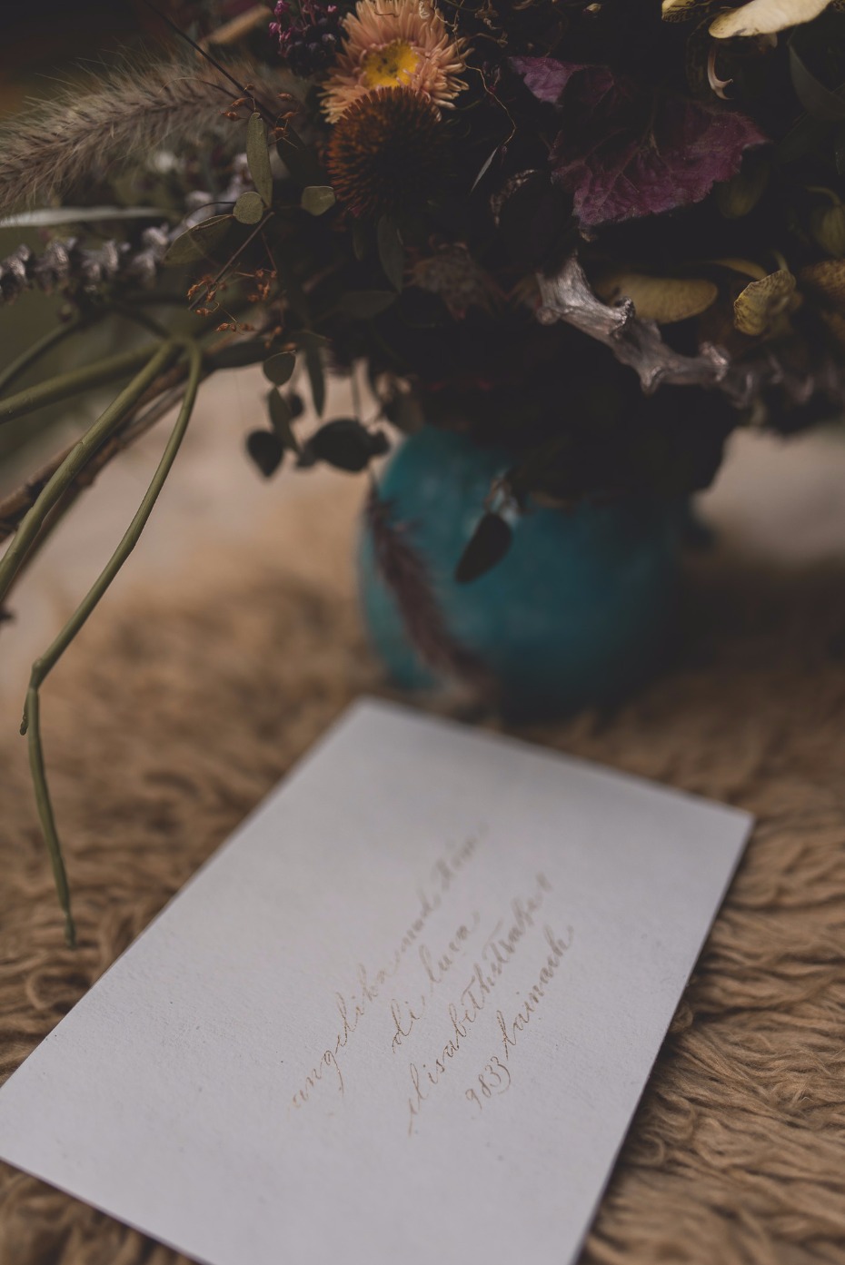 calligraphy addressed wedding invite