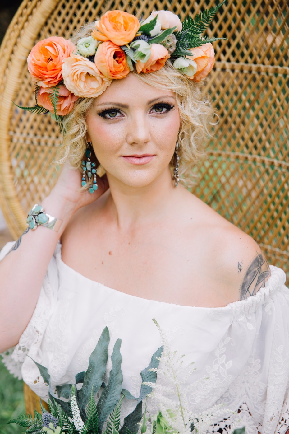 Gorgeous floral crown for the boho bride