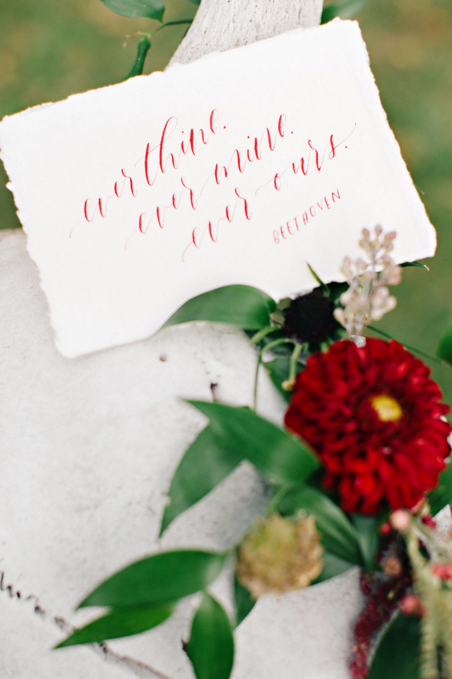 burgundy calligraphy for your wedding day