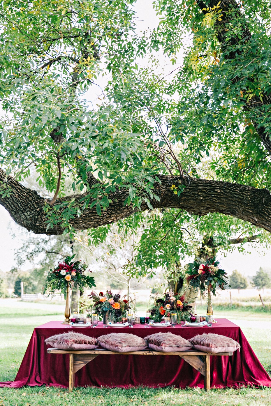 outdoor fall inspired wedding table