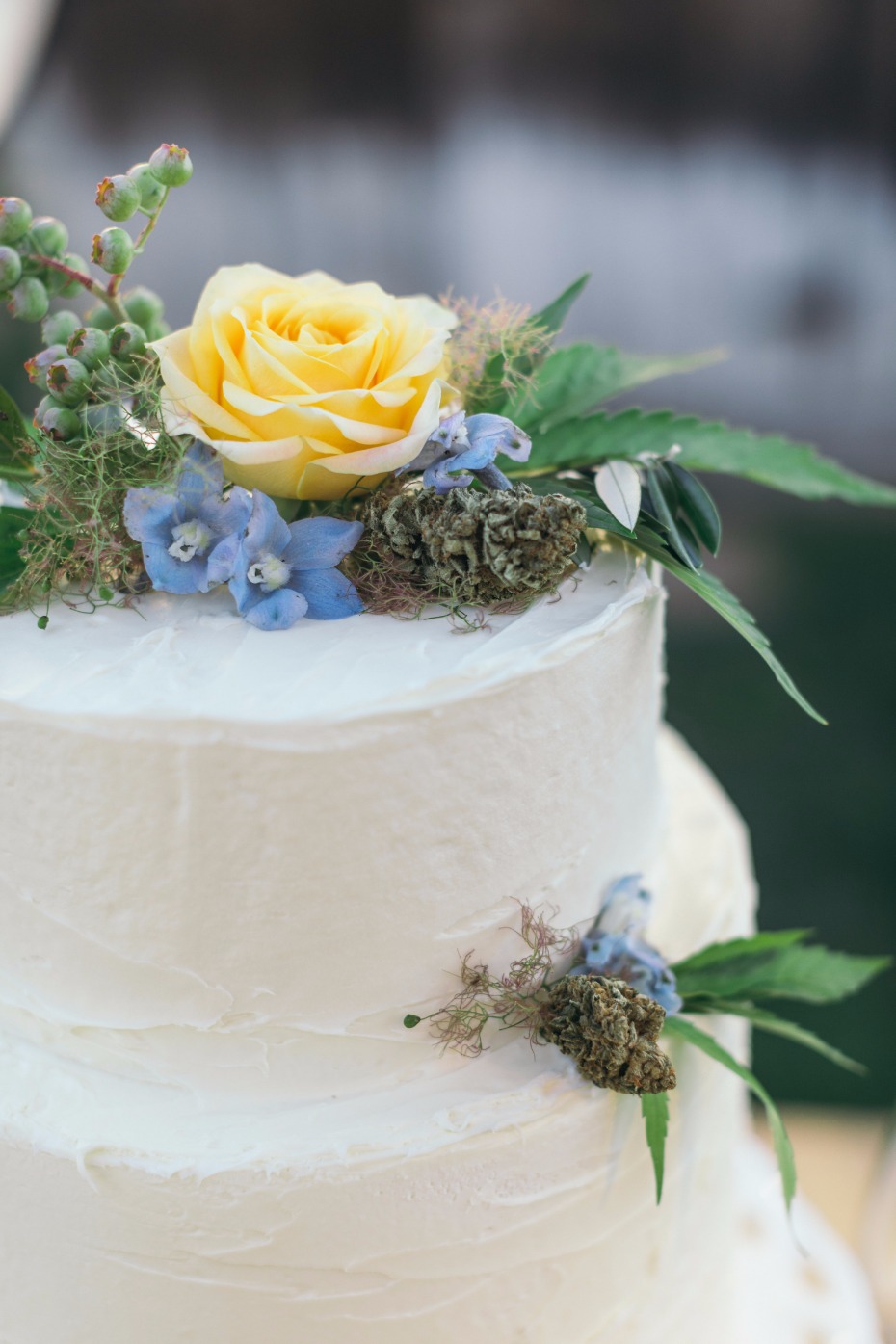 Cannabis adorned cake