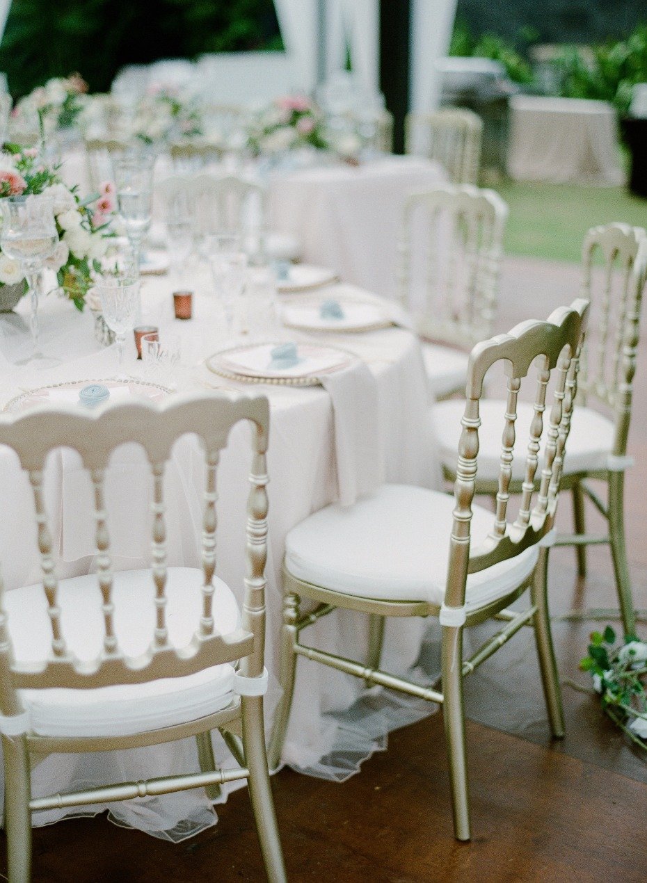 classic styled wedding table decor