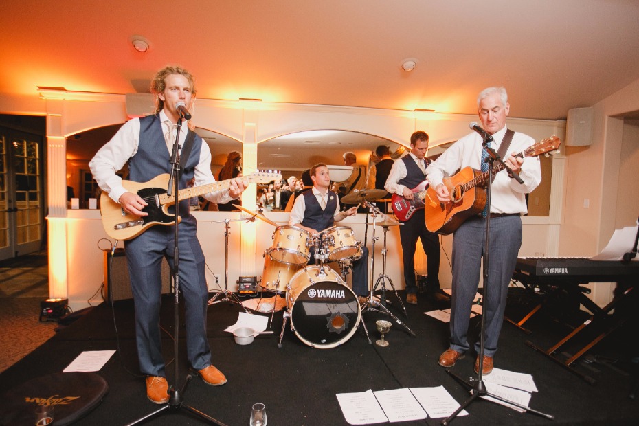 groom and his family put the band back together for the wedding night