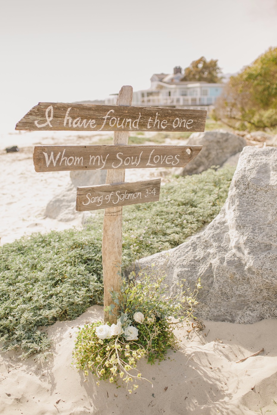 beach wood style wedding sign