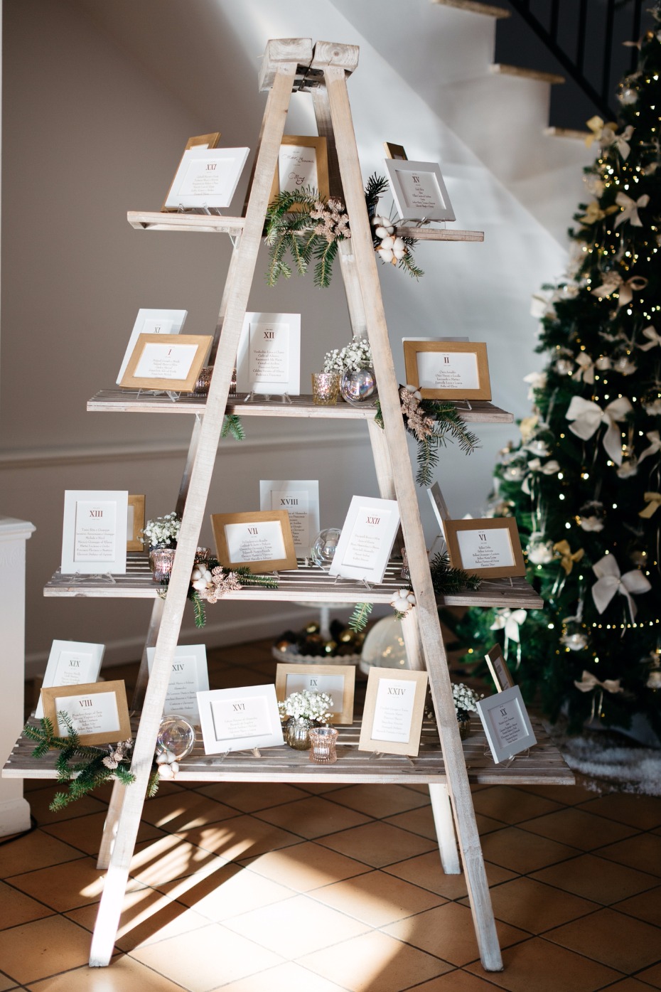 Cute ladder seating chart idea