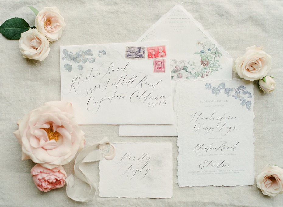 watercolor paper wedding stationery