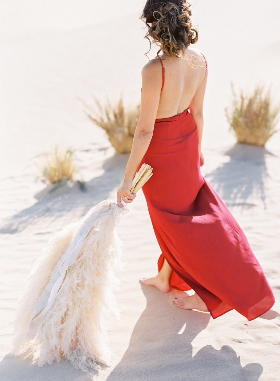 elegant red dress for your engagement shoot