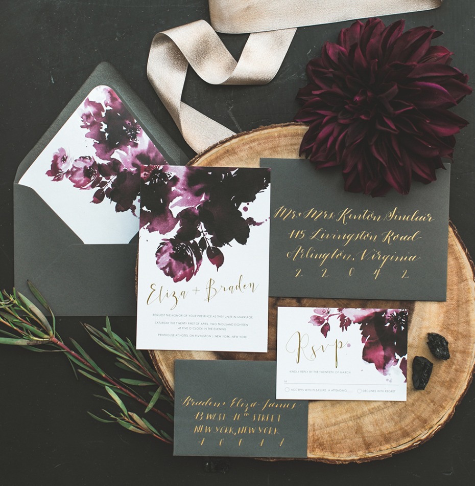 fall chic wedding invitations
