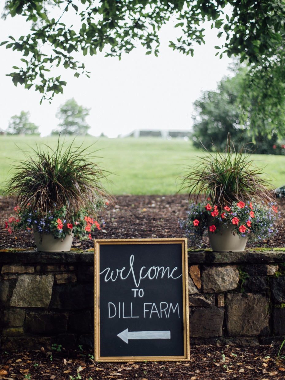 welcome to dill farm wedding sign