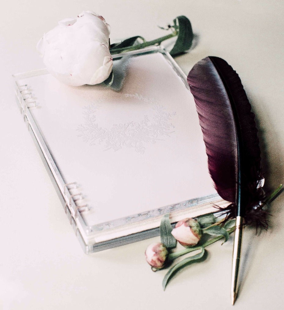 clear covered wedding vow book