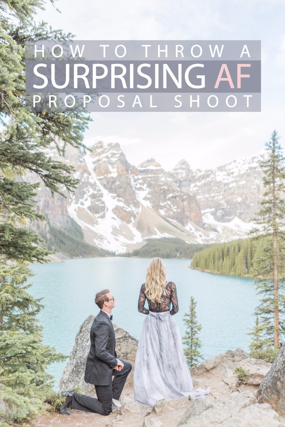 Man proposes at stunning mountain lake proposal shoot