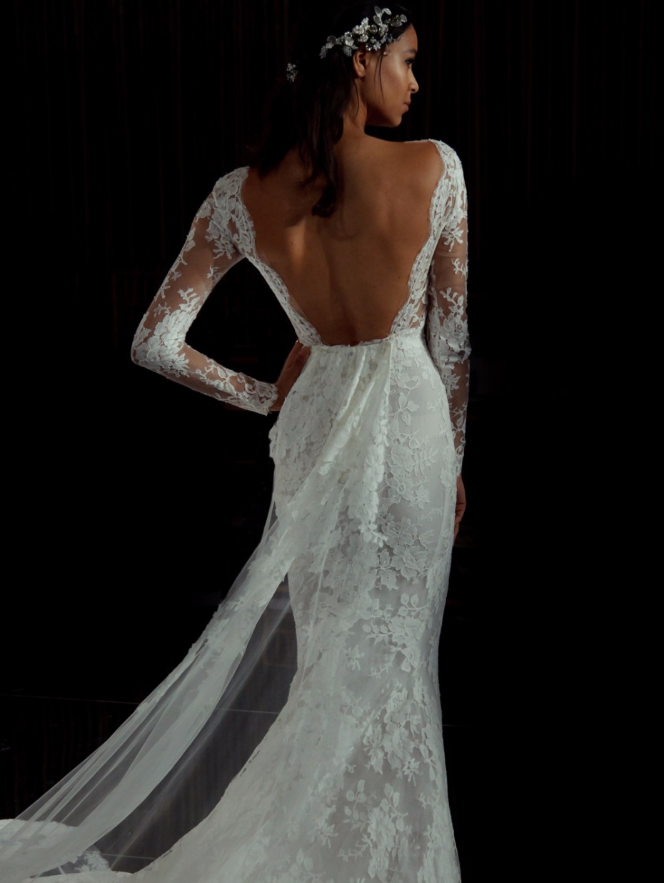 lace strapless wedding gown from Pronovias