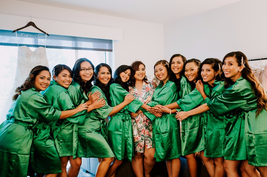 Emerald green bridesmaid robes