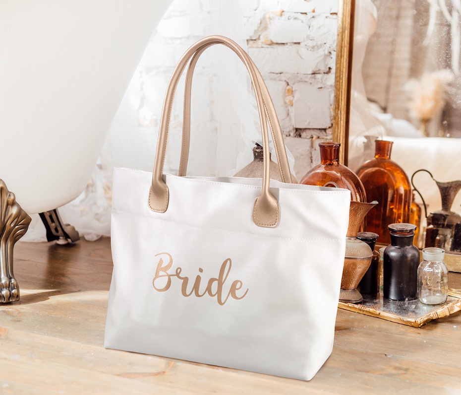 Lillian Rose custom bride tote