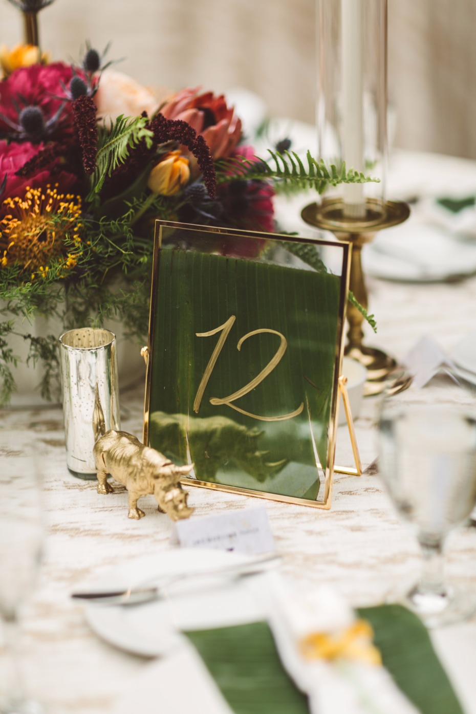 Framed table numbers