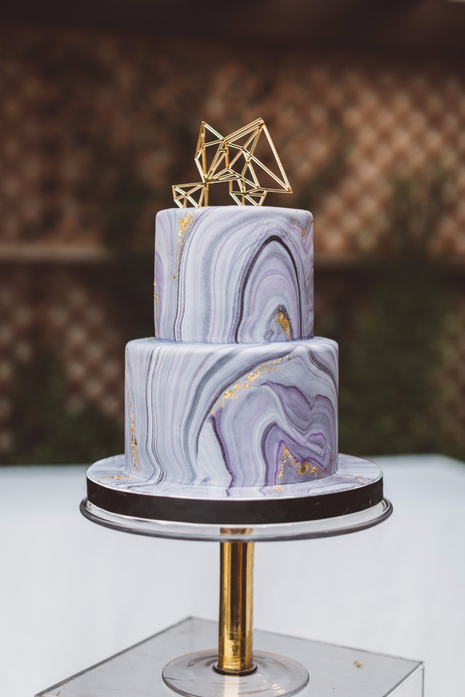 Modern marble cake with gold