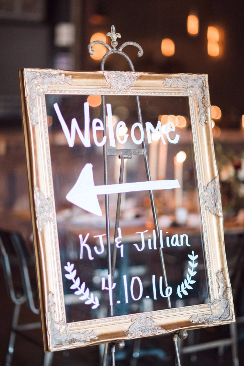 Framed welcome wedding sign