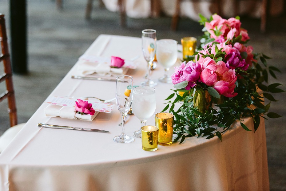 Romantic sweetheart table