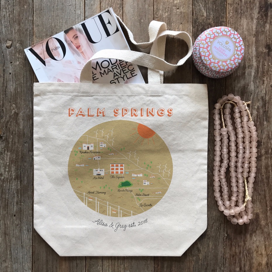 Palm Springs Map Tote